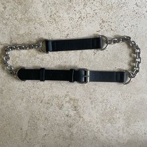 Brandy Melville Black and Silver Chain Belt